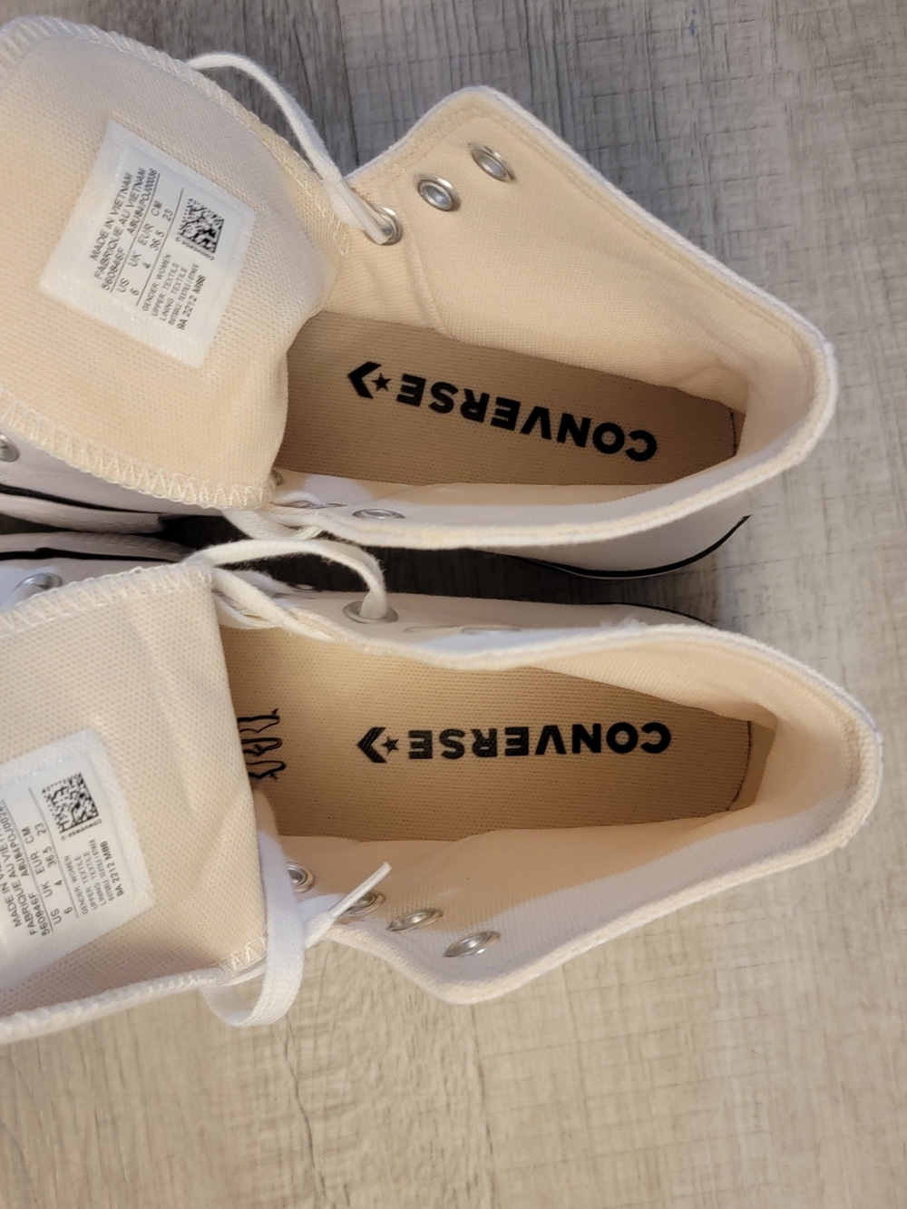 Converse White High-Top Platform Athletic Sneakers - Picture 6 of 7